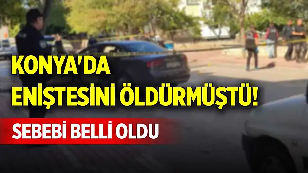 Konya'da eniştesini öldürmüştü! Sebebi belli oldu