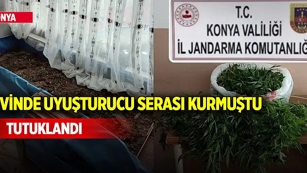 Konya'da evinde uyuşturucu serası oluşturan kişi tutuklandı