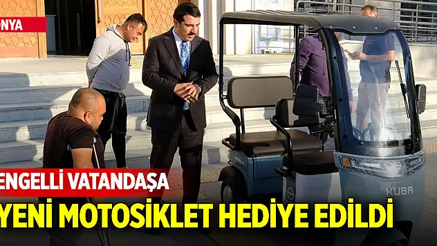 Konya'da engelli vatandaşa yeni motosiklet hediye edildi