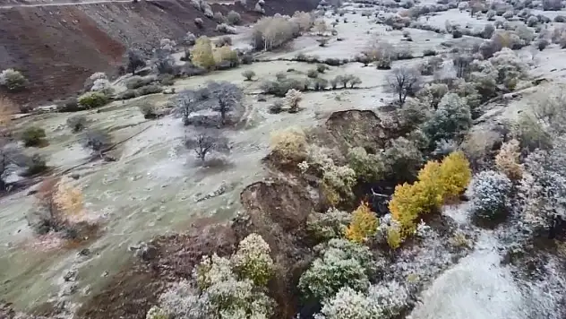 Sonbahar ve kış manzaraları aynı karede