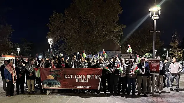 Konya'daki İsrail protestosunda  Gözler onu aradı