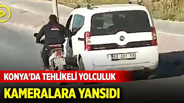 Konya'da motosiklet sürücüsü canını hiçe saydı! O anlar kameraya yansıdı