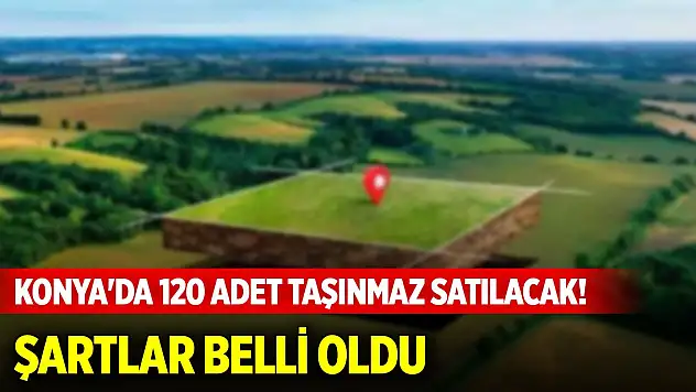 Konya'da tam 120 adet taşınmaz satılacak! Şartlar belli oldu