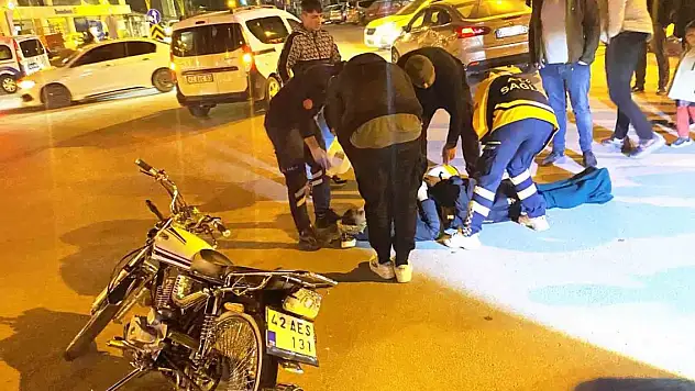 Konya'da otomobil ile motosiklet çarpıştı, sürücü yaralandı