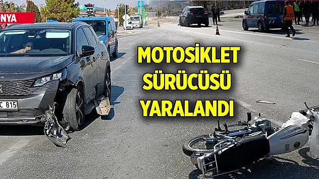 Konya'daki kazada motosiklet sürücüsü yaralandı