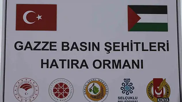 Konya'da, Gazze'deki basın şehitleri için hatıra ormanı kuruldu