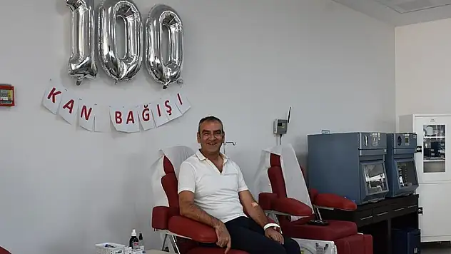 Yüzüncü kez kan bağışında bulundu