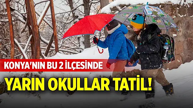 Konya'nın bu 2 ilçesinde okullar yarın tatil!