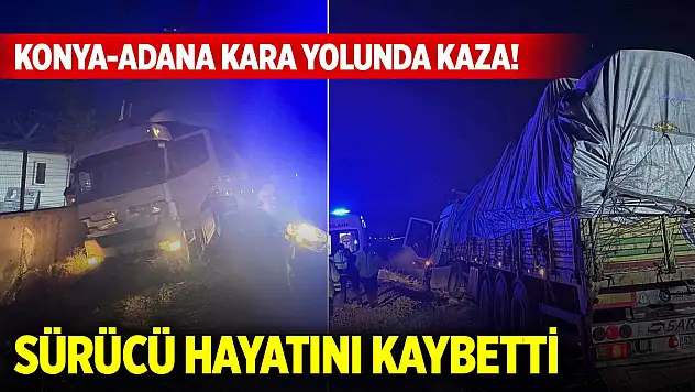 Konya-Adana kara yolunda kaza! Sürücü hayatını kaybetti