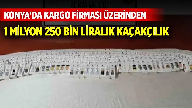 Konya'da kargo firması üzerinden 1 milyon 250 bin liralık kaçakçılık