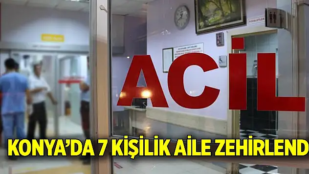 Konya'da 7 kişilik aile zehirlendi