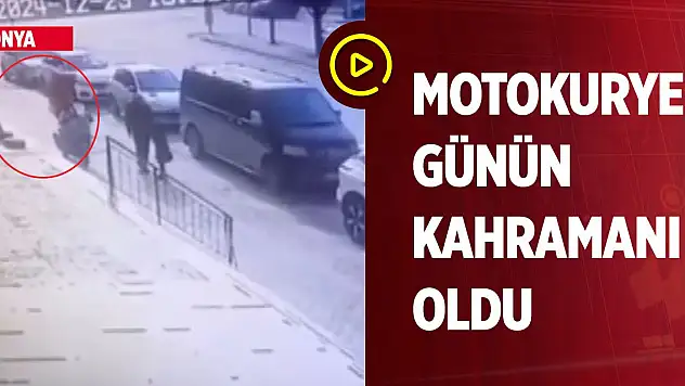 Konya'da motokurye günün kahramanı oldu
