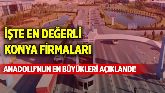 Anadolu'nun en büyük 500 firmasından 25'i Konya'da! İşte en değerli Konya firmaları