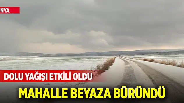 Konya'da dolu yağışı etkili oldu, mahalle beyaza büründü