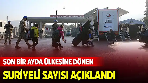 Son Dakika! Son bir ayda ülkesine dönen Suriyeli sayısı açıklandı