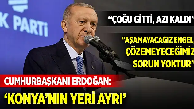Cumhurbaşkanı Erdoğan: Konya'nın yeri ayrı