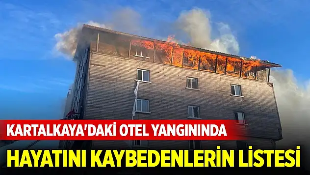 Kartalkaya'daki otel yangınında hayatını kaybedenlerin isimleri