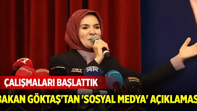 Bakan Göktaş'tan 'sosyal medya' açıklaması: Çalışmaları başlattık