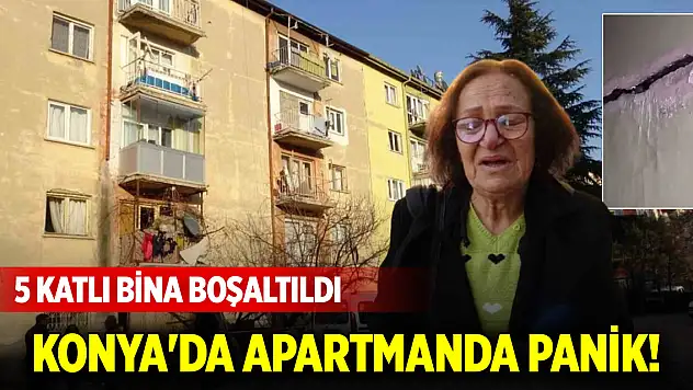 Konya'da apartmanda panik! 5 katlı bina boşaltıldı