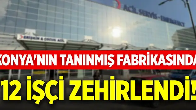 Konya'nın tanınmış fabrikasında 12 işçi zehirlendi!