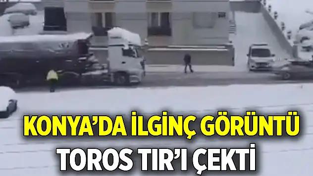Konya'da ilginç görüntü  Toros Tır'ı çekti