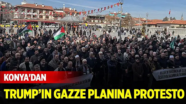 Konya'da Trump'ın Gazze planı protesto edildi