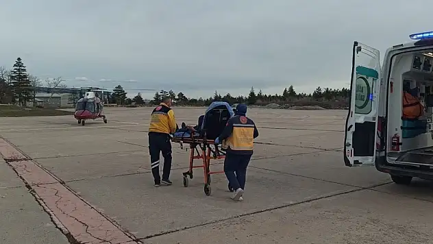 Konya'da hava ambulansı kalp krizi geçiren hasta için havalandı