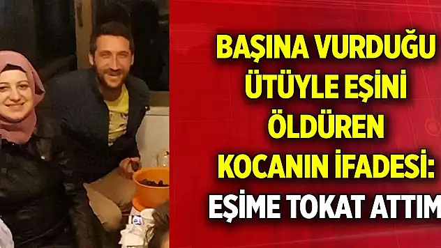 Başına vurduğu ütüyle eşini öldüren kocanın ifadesi: Eşime tokat attım
