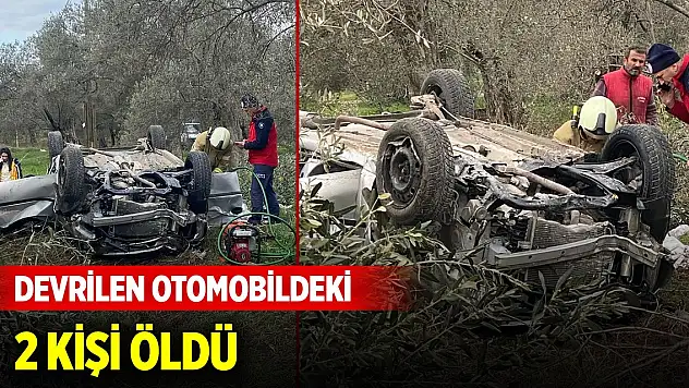 Balıkesir'de devrilen otomobildeki 2 kişi öldü