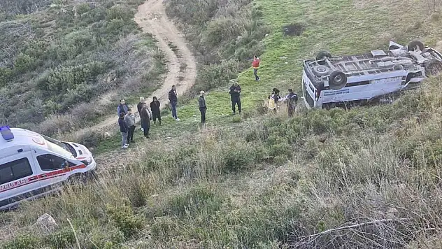 Milas'ta diyaliz aracı uçuruma yuvarlandı: 1 ölü