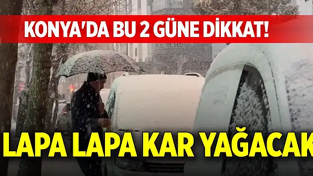 Konya'da bu 2 güne dikkat! Lapa lapa kar yağacak