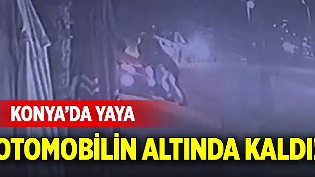 Konya'da yaya otomobilin altında kaldı!