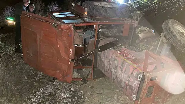 Uçuruma yuvarlanan traktörün altında kalan sürücü hayatını kaybetti