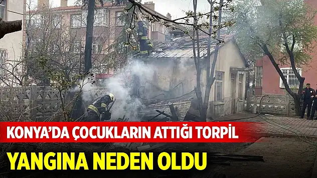 Konya'da çocukların attığı torpil yangına neden oldu
