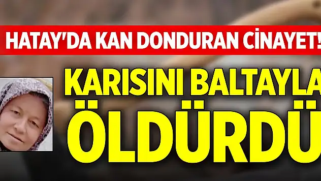 Hatay'da kan donduran cinayet! Karısını baltayla öldürdü