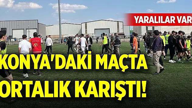 Konya'daki maçta ortalık karıştı! Yaralılar var