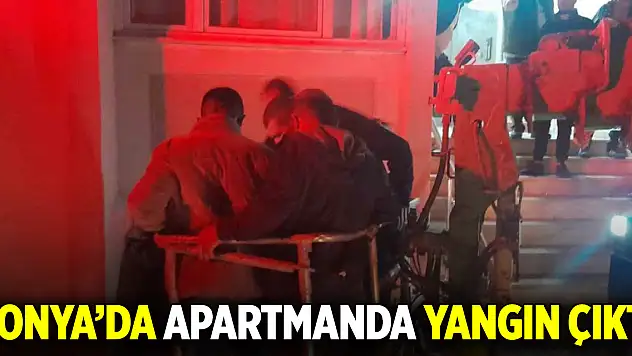 Konya'da apartmanda yangın çıktı