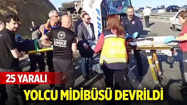 Elazığ'da yolcu midibüsü devrildi 25 yaralı