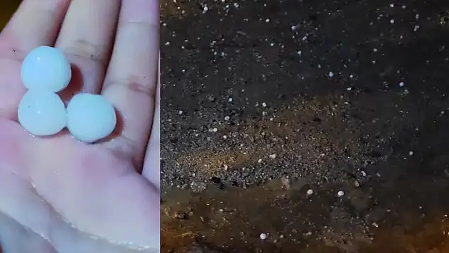 Misket büyüklüğünden dolu yağdı