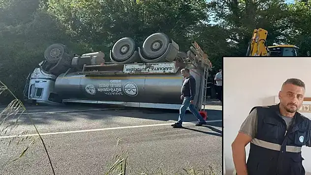 Devrilen tankerin altında kalan sürücü hayatını kaybetti