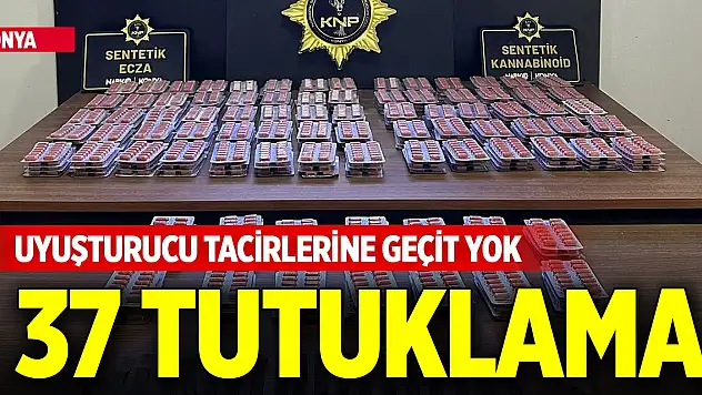 Konya'da uyuşturucu tacirlerine geçit yok: 37 tutuklama