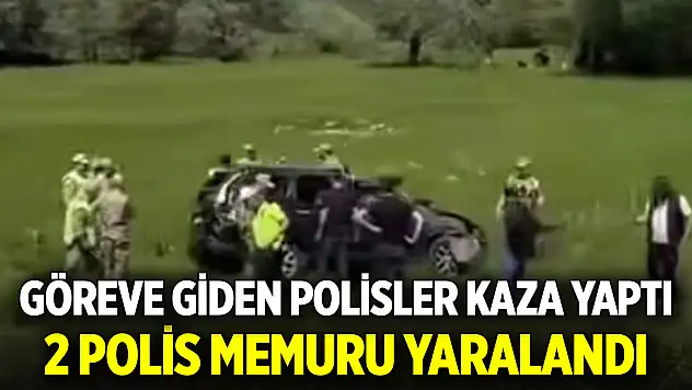 Göreve giden polisler kaza yaptı: Takla atan araçtan yaralı kurtuldular