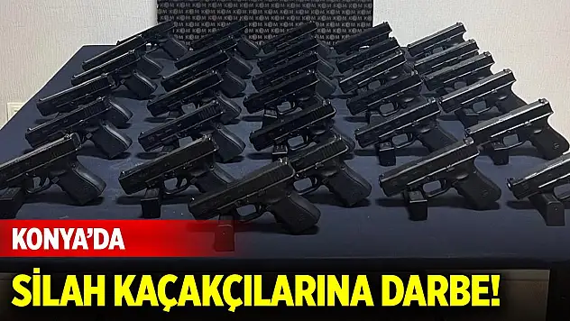 Konya'da silah kaçakçılarına darbe! Çok sayıda silah ve parça ele geçirildi