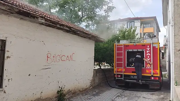 Konya'da tek katlı müstakil evde yangın çıktı
