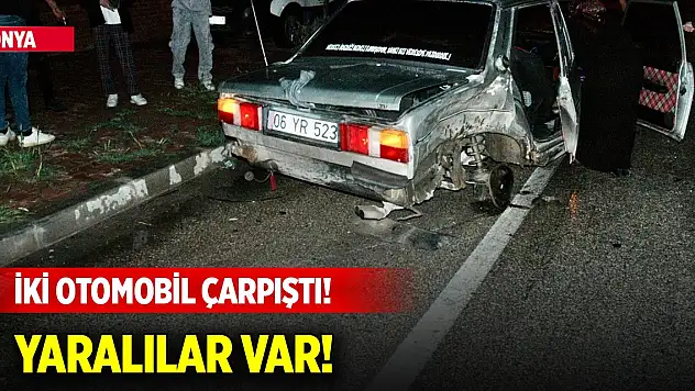 Konya'da iki otomobil çarpıştı! 2 yaralı