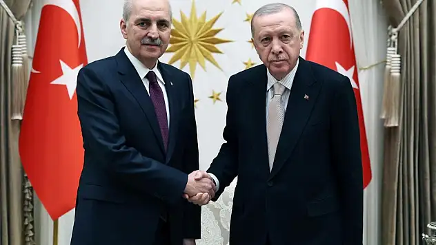 Cumhurbaşkanı Erdoğan, yeniden TBMM Başkanı seçilen Kurtulmuş'u kabul etti