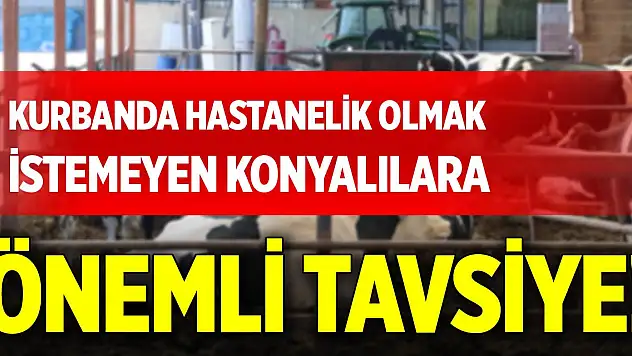 Kurbanda hastanelik olmak istemeyen Konyalılara önemli tavsiye!
