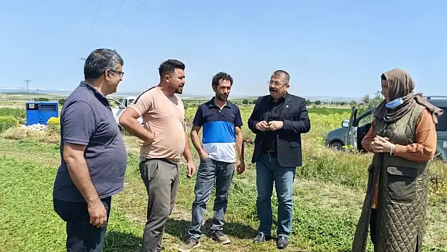 Karapınar'da dolu ve selden etkilenen bölgeler incelendi