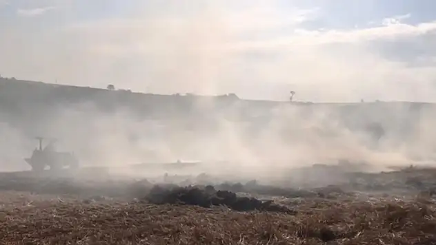 Sakarya'daki yangına çiftçiler traktörleriyle set oluşturdu