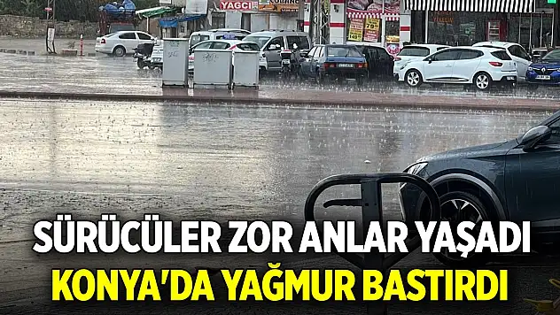 Konya'da yağmur bastırdı, sücürüler zor anlar yaşadı